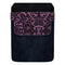Leather Bottle Opener Pocket Protector w/ Designer Flap - Pink and Black Lace - LARGE