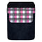 DekoPokit™ Leather Bottle Opener Pocket Protector w/ Designer Flap - Pink and Grey Plaid - LARGE