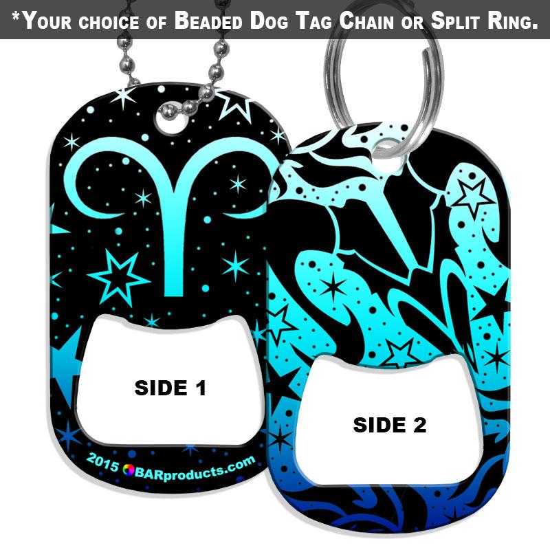 Dog Tag Bottle Opener - Zodiac Sign - Aries