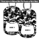 Dog Tag Bottle Opener - Black and White CAMO 