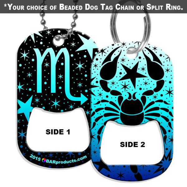 Dog Tag Bottle Opener - Zodiac Sign - Scorpio