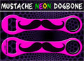 Dog Bone Bottle Openers - Mustache - Pink