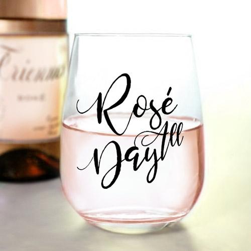 Rosé All Day - Stemless Wine Glass (17oz)