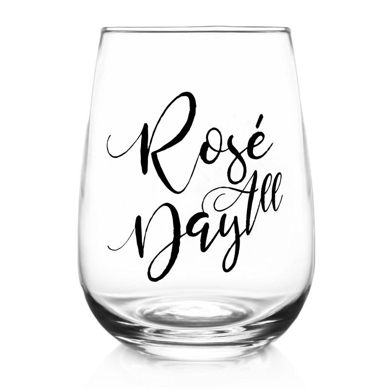 Rosé All Day - Stemless Wine Glass (17oz)