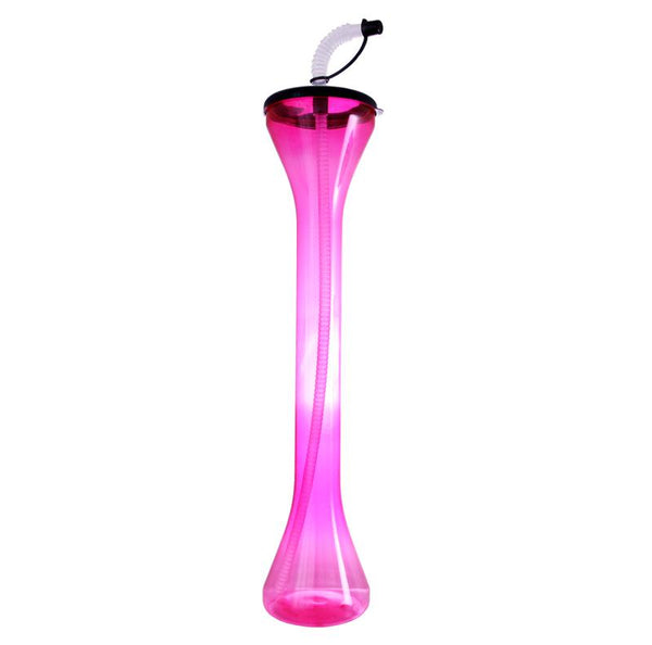 BarConic® Drinkware - Party Yard Cup - 24oz - Pink with Lid & Straw