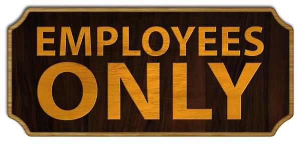 Employees Only Wood Plaque Kolorcoat™ Sign