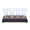Beer Flight with Walnut Finish and Chalk Strip - Includes 8.5oz. Flared Glasses