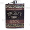 Stainless Steel Hip Flask -Whiskey Girl Design - 8 Ounce