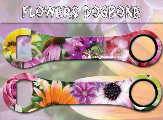 Dog Bone Bottle Opener - Flowers