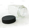 French Square Craft Bartending Jar w/ Black Lid - Clear 8oz
