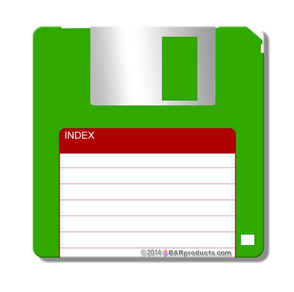 GREEN Floppy Disk Foam Kolorcoat™ Coaster- 3.5 inch Square