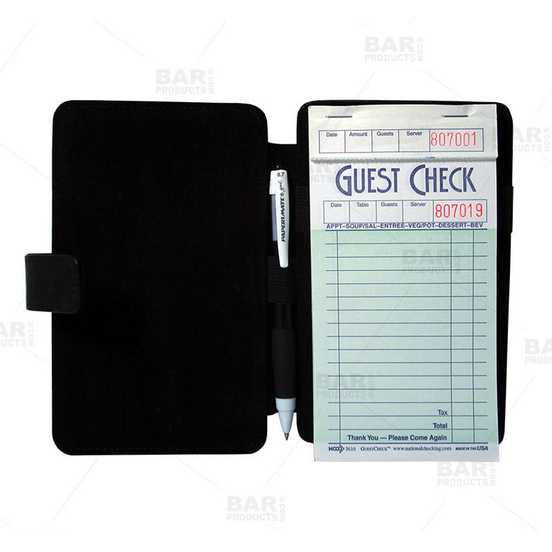 Guest Check Pad Holder - Open and Filled