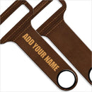 "ADD YOUR NAME" HAMMERHEAD™ Bottle Opener - Brown Leather