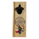 Engraved Irish Pub Wooden Wall Bottle Opener w/ Magnetic Cap Catcher