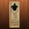 Engraved Man Cave Wooden Wall Bottle Opener w/ Magnetic Cap Catcher - Deer