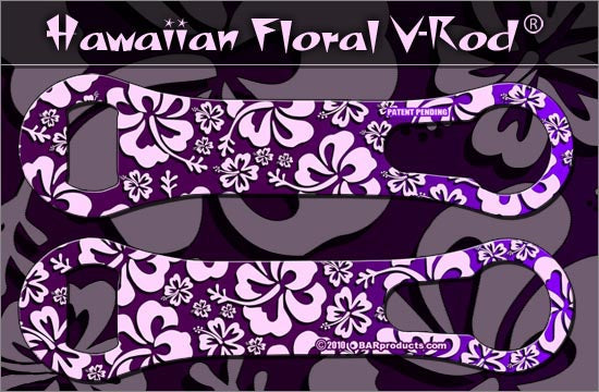 Kolorcoat V-Rod Bottle Opener - Purple and Pnik Hawaiian