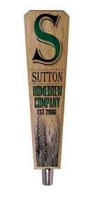 Custom Oak Wood Beer Tap Handles - Flared Shape - Initial Homebrew Company - 10 inch