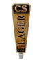 Oak Wood Beer Tap Handles - Flared Shape - Initial LAGER Design - 8 inch