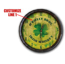 Custom Wood Barrel Top Clock – Irish Whiskey