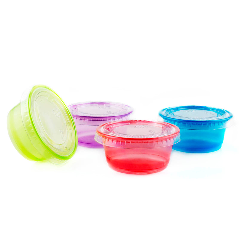 Mini Plastic Souffle Cups with Lids [2 oz - 100 Sets] Jello Shot Cups - 2oz  Cup, Small