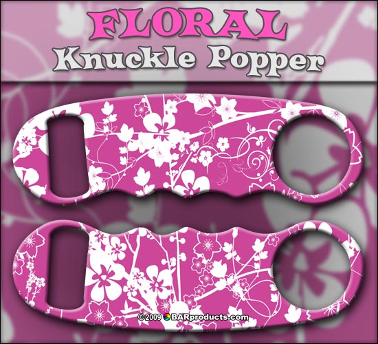 Floral - Pink and White Knuckle Popper Opener