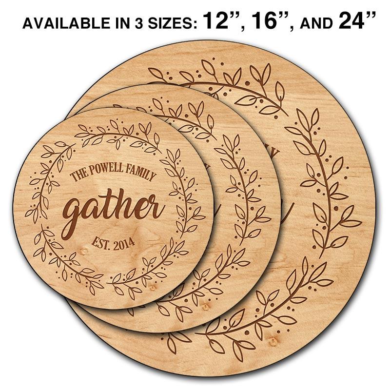 ADD YOUR NAME GATHER Lazy Susan - 3 Different Sizes - Table Top