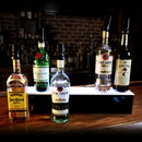 BarConic® LED Liquor Bottle Display Shelf 1 Tier Step Black Liter Professional Commercial