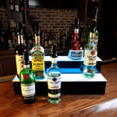 BarConic® LED Liquor Bottle Display Shelf 2 Tier Step Black Liter Professional Commercial