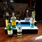 BarConic® LED Liquor Bottle Display Shelf 2 Tier Step Black Liter Professional Commercial