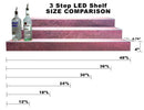 BarConic® LED Liquor Bottle Display Shelf - Aged Bronze 3 Steps - Several Lengths