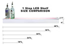 BarConic® LED Liquor Bottle Display Shelf - Polished Mirrored Metal 1 Step - Several Lengths