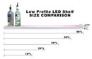 BarConic® LED Liquor Bottle Display Shelf - Low Profile - 1 Step - Polished Mirrored Metal - Several Lengths