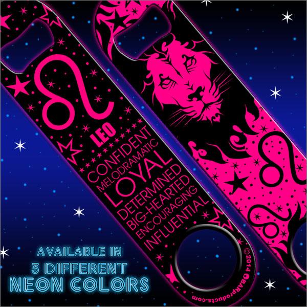 Kolorcoat™ Zodiac Speed Bottle Opener - LEO - NEON PINK