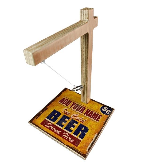 ADD YOUR NAME Large Tabletop Ring Toss Game - Ice Cold Beer