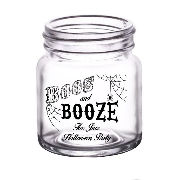 CUSTOMIZABLE - 2oz Clear Mini Mason Jar Shot Glass - Boos & Booze