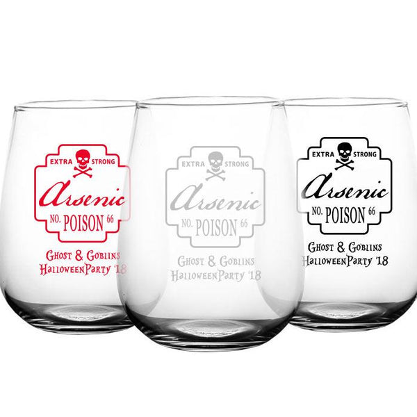 Personalized Tossable Stemless Wine Glasses - 30, 40, 50, or 60 Rocks! Set  of 8