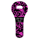 ADD YOUR NAME Wine Totes - Floral Pattern - Several Design Options