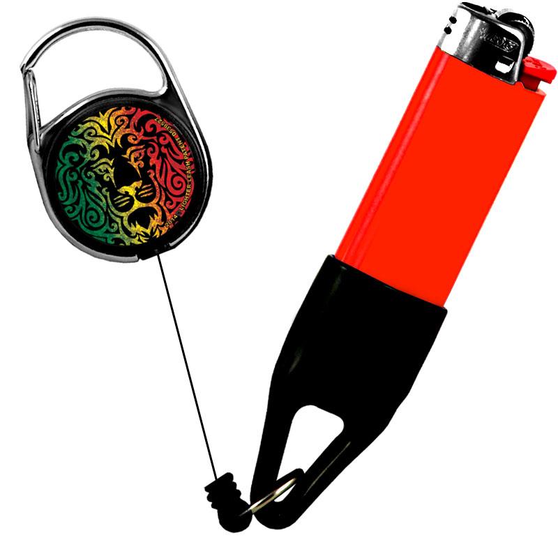 Premium Clip Lighter Leash® - Rasta - Lion