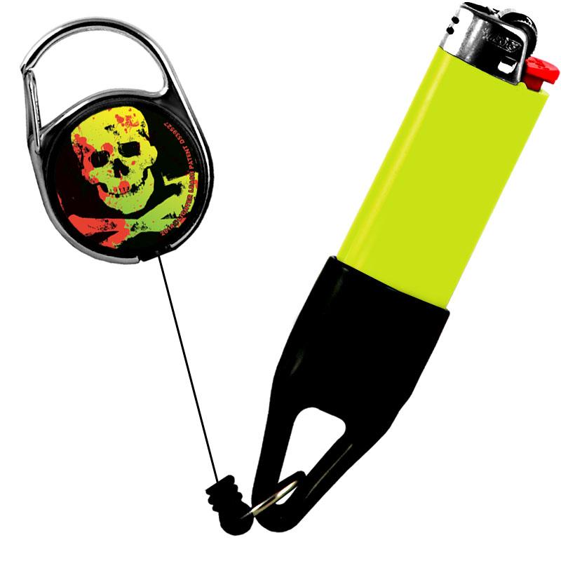 cigarette lighter leash Skulls - Green / Red / Black Lighter Leash® Premium Clip
