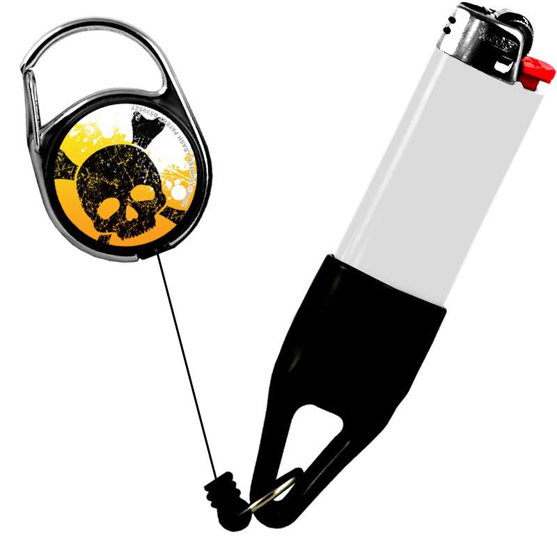 Premium Clip Lighter Leash® - Skulls - Orange / White / Black