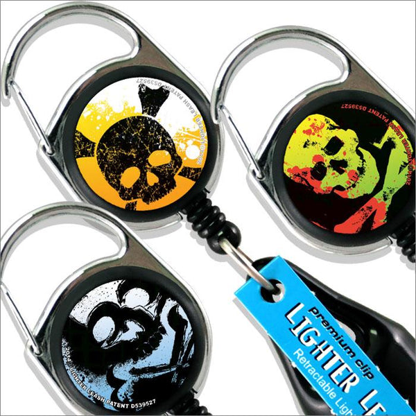 Premium Clip Lighter Leash® - 3 Pack - Skulls Series