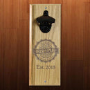 Engraved Irish Pub Wooden Wall Bottle Opener w/ Magnetic Cap Catcher