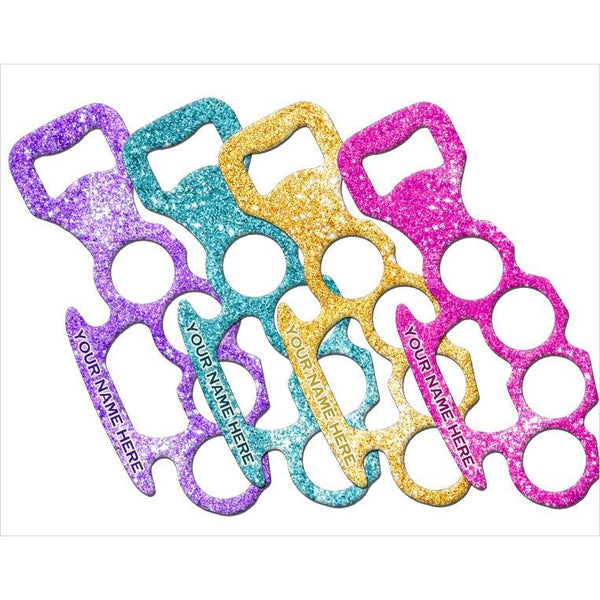 ADD YOUR NAME Knuckle Buster Bottle Opener - Glitter