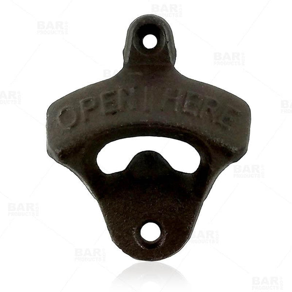 BarConic® Wall Mounted Bottle Opener - Open Here - Cast Iron