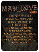 Man Cave Rules Bar Sign