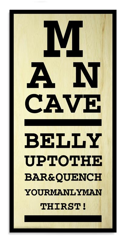 Man Cave Eye Chart– Large (11" x 23") Kolorcoat™ Wood Bar Sign