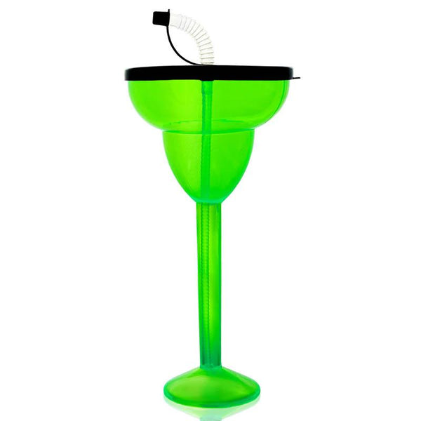 BarConic Drinkware - Party Yard Cup - 24oz - Green with Lid & Straw