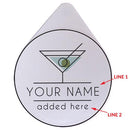 ADD YOUR NAME - Custom Glass Rimmer Lid - Martini 