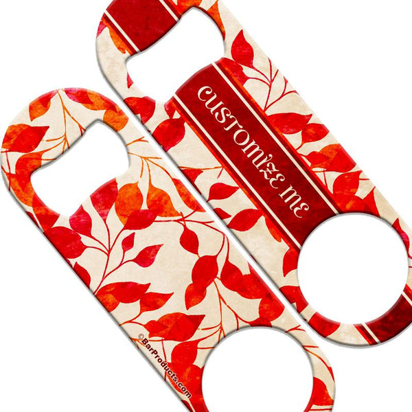 CUSTOMIZABLE  Speed Bottle Opener - Medium Sized 5 inch - Autumn Leaves (V2)