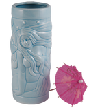 Blue Mermaid Ceramic Tiki Glass